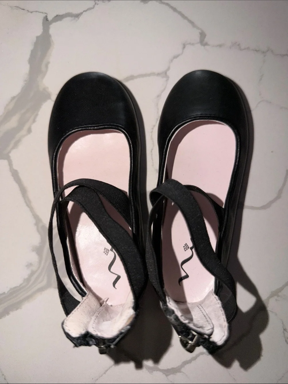 Nina Black Mary Jane Dress Shoes with Pink Insoles